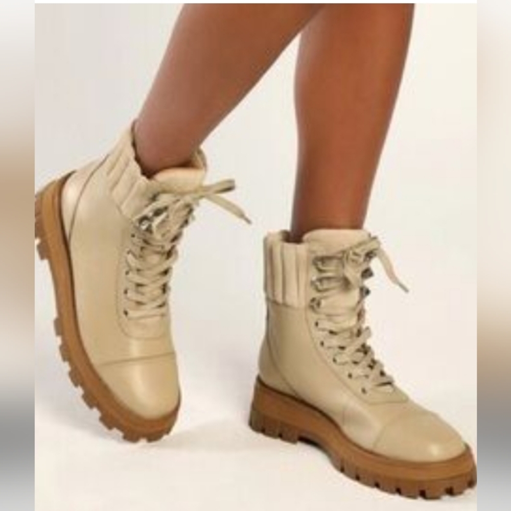 Shutz Genuine Leather Lace-Up Boots
